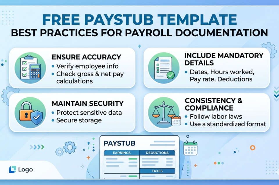 Free Paystub Template Best Practices for Payroll Documentation
